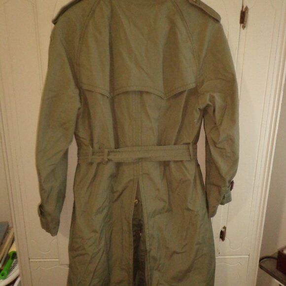 Double-Breasted Topcoat Made in Poland R40 Army Green Removable Zip Wool Lining - Picture 2 of 16